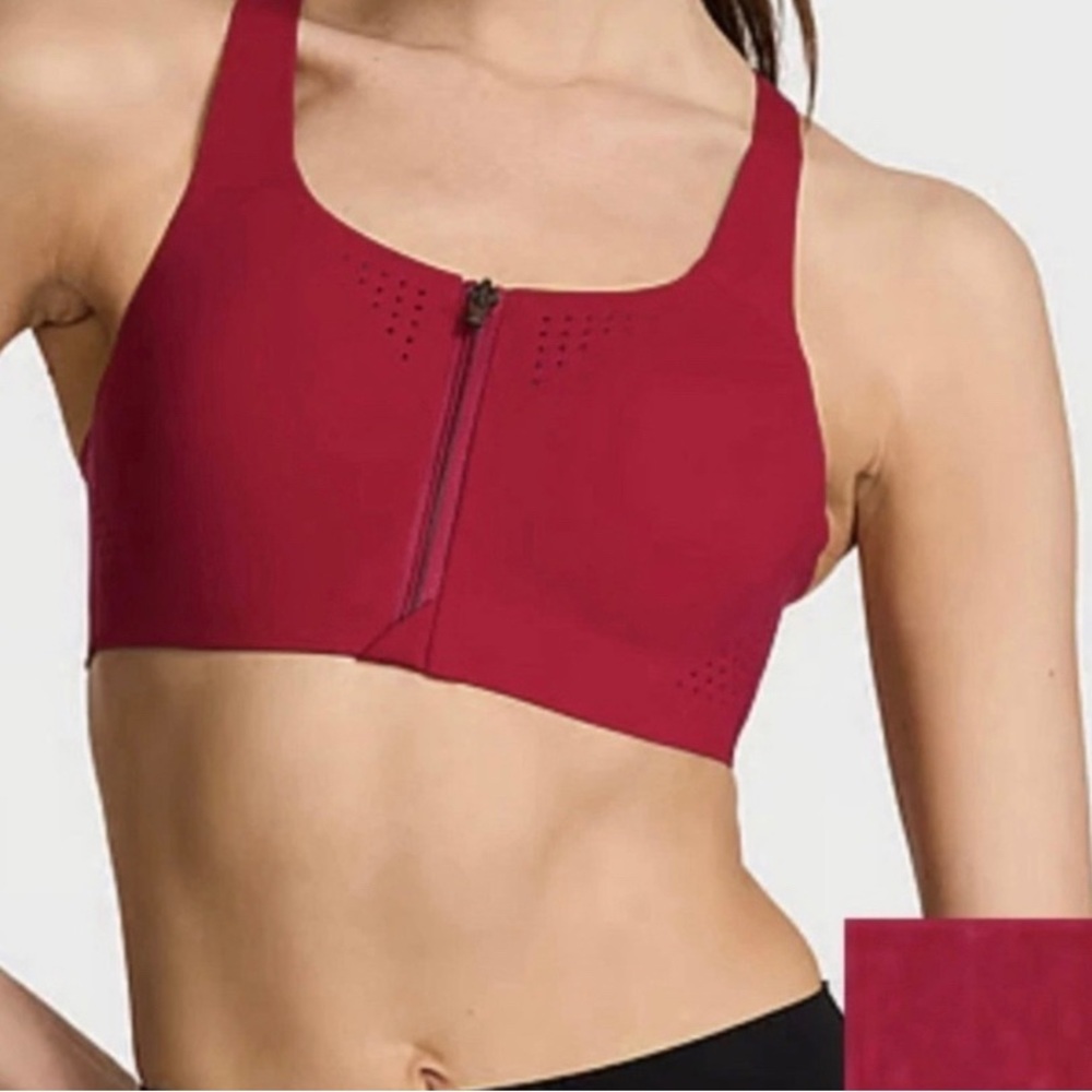 Victoria's Secret Front-Zip Sports Bra - Burgundy 34DD